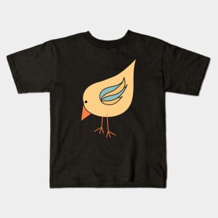 Little Gold and Aqua Bird | Cherie's Art(c)2021 Kids T-Shirt